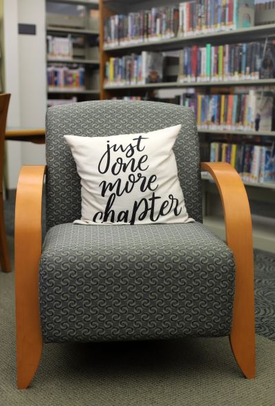 comfortable chair in YA room with pillow
